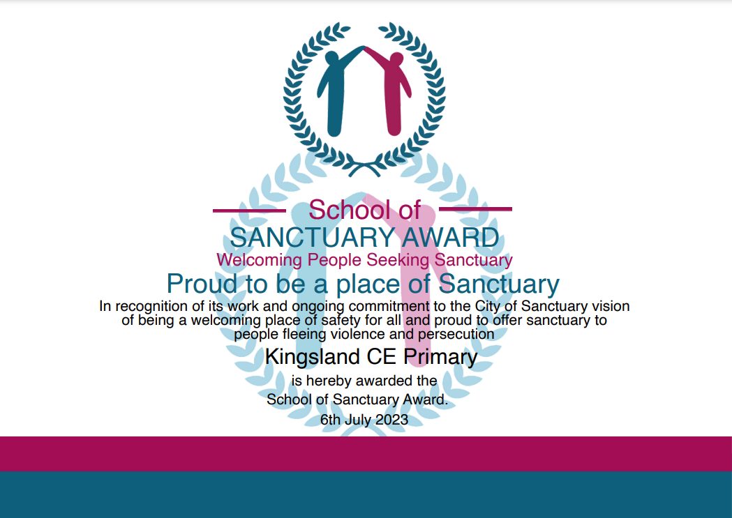 We are delighted that we have been awarded as a School of Sanctuary.
